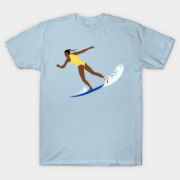 Surfing Brunette T-Shirt by jintetsu